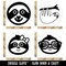 Sloth Hanging Face Smart Glasses Cute Bow Rubber Stamp Set for Stamping Crafting Planners